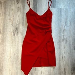 Blue Blush Asymmetrical Red Dress